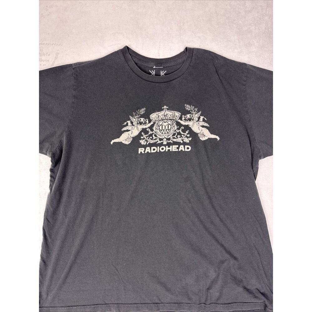 Radiohead Bearhead Crest Band Tee Men’s XL Black Kid A Stanley Donwood